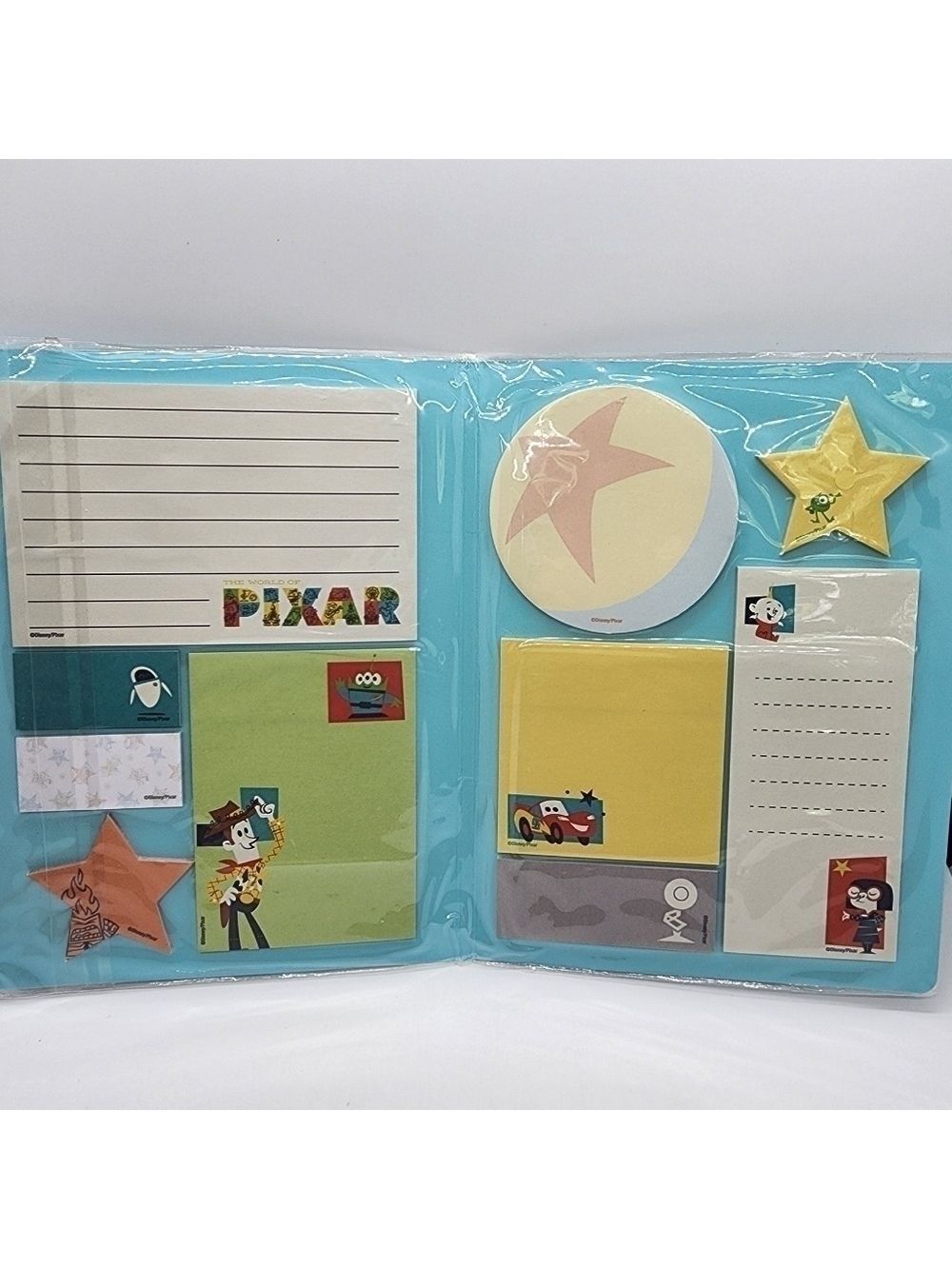 NEW Disney Theme Parks The World of Pixar Sticky notes folder notepad set